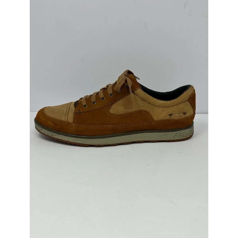 Cushe Mellow Sonny Mens Sz 8 Leather Lace Up Sneakers Shoes Brown Tan P7
